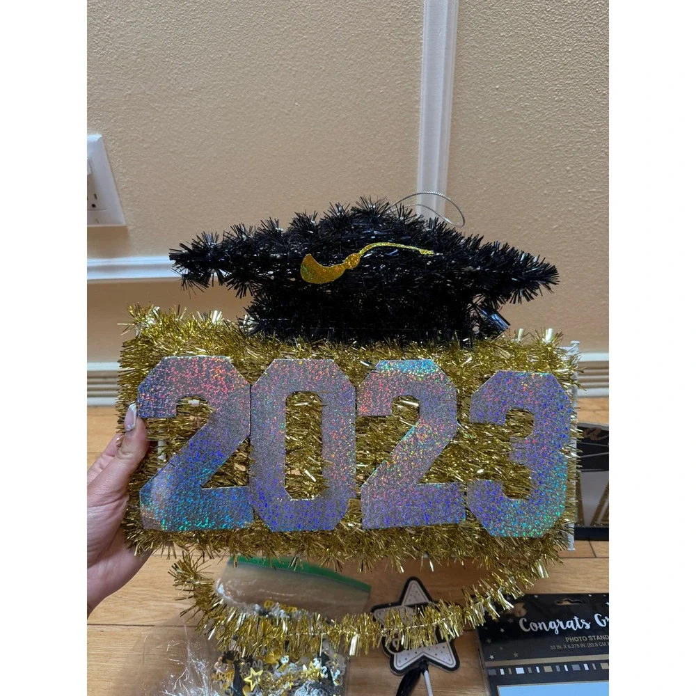 Graduation Party Decor Bundle 2023 Congrats Grad Photo Stand Confetti Lot